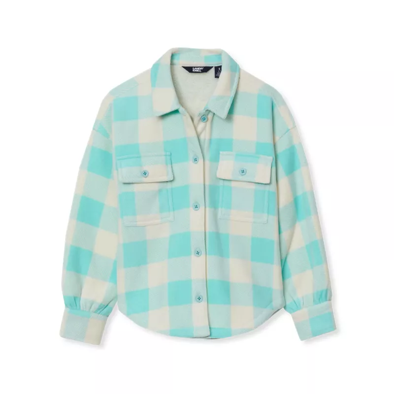 Girls Boxy Sherpa Shirt Jacket, alternative image