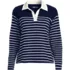 Women's Long Sleeve Boxy Mariner Johnny Collar Polo, Front