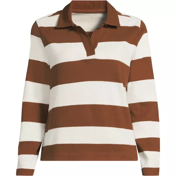 Women's Long Sleeve Boxy Mariner Rugby Polo - primary
