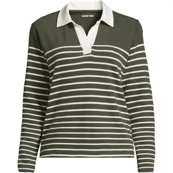 Women's Long Sleeve Boxy Mariner Rugby Polo - primary