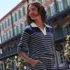 Women's Long Sleeve Boxy Mariner Johnny Collar Polo, alternative image