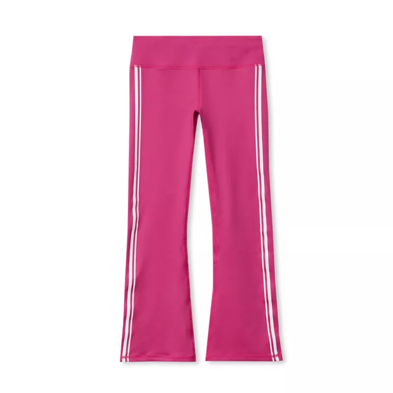 Girls Active Flare Leggings with Side Stripe, alternative image