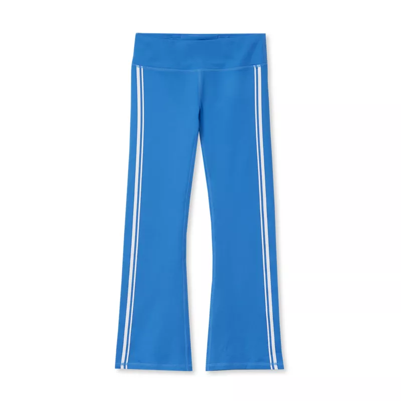 Girls Active Flare Leggings with Side Stripe, alternative image