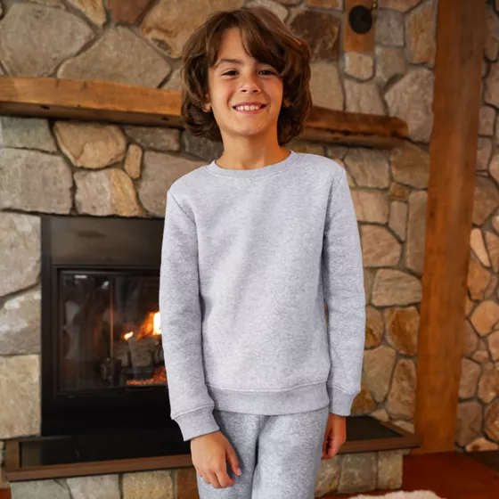 Kids Relaxed Fit Fleece Crewneck Sweatshirt - primary