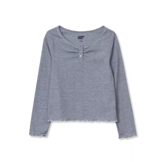 Girls Long Sleeve Sleep Henley - primary