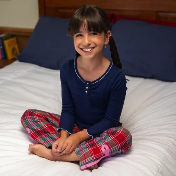 Girls Long Sleeve Sleep Henley - primary