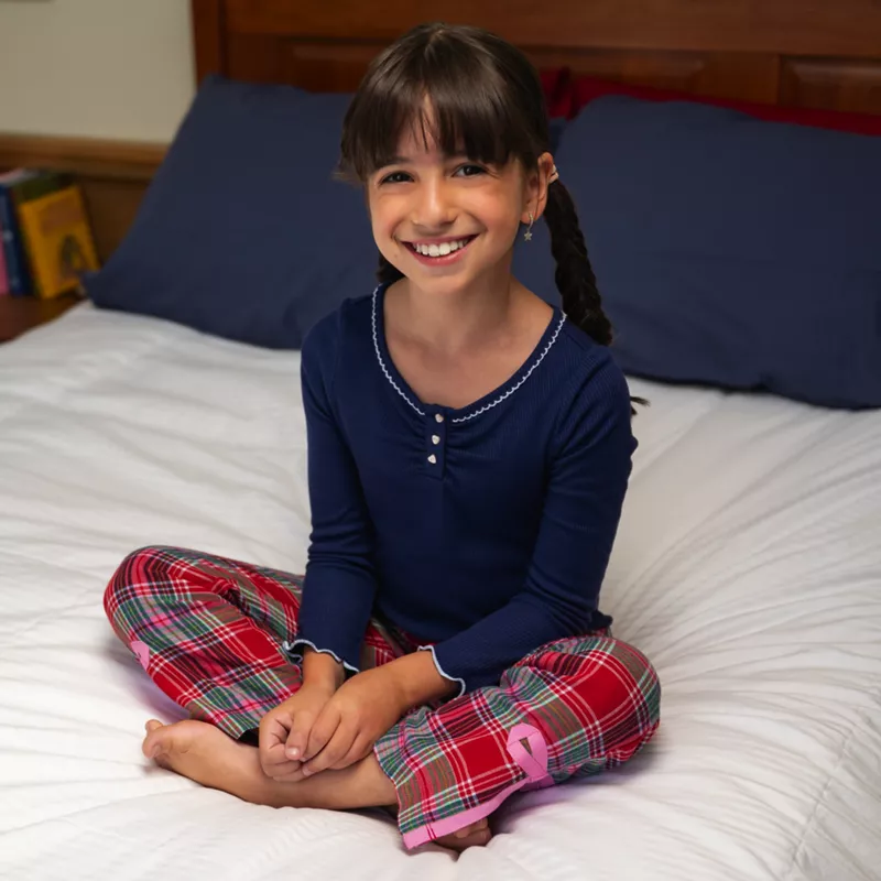 Girls Long Sleeve Sleep Henley, alternative image