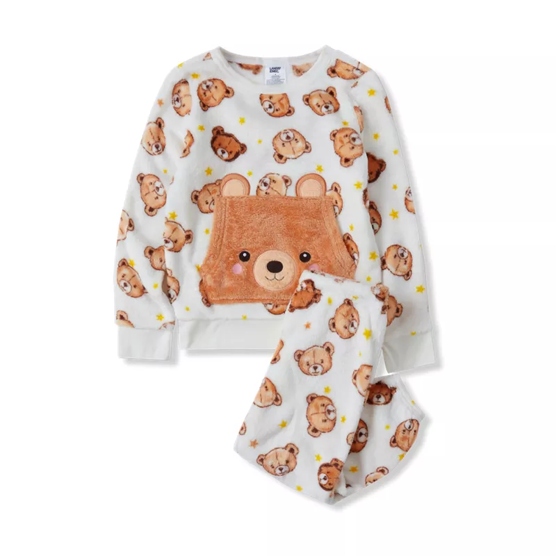 Girls Plush Lounge Pajama Set, alternative image