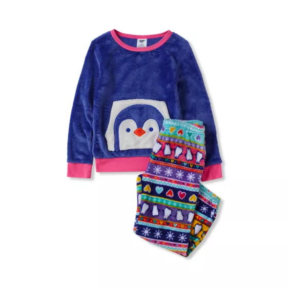 Girls Plush Lounge Pajama Set - primary