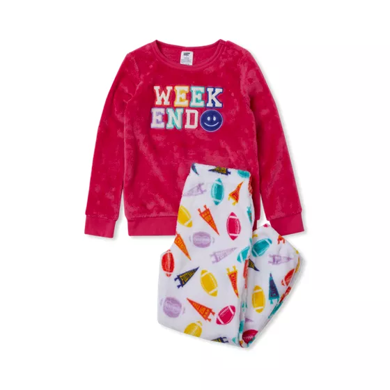 Girls Plush Lounge Pajama Set - primary