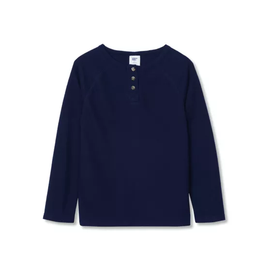 Boys Waffle Pajama Henley - primary
