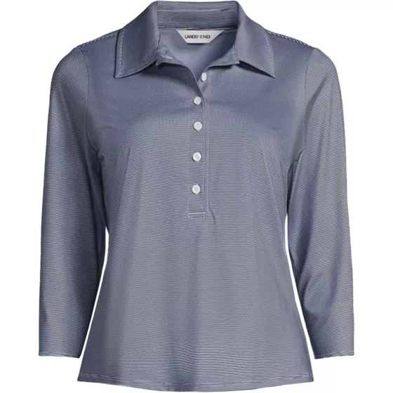 Women's Plus Size 3/4 Sleeve Sunshade Polo - primary