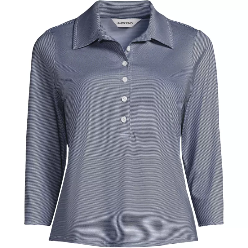 Women's Plus Size 3/4 Sleeve Sunshade Polo, Front