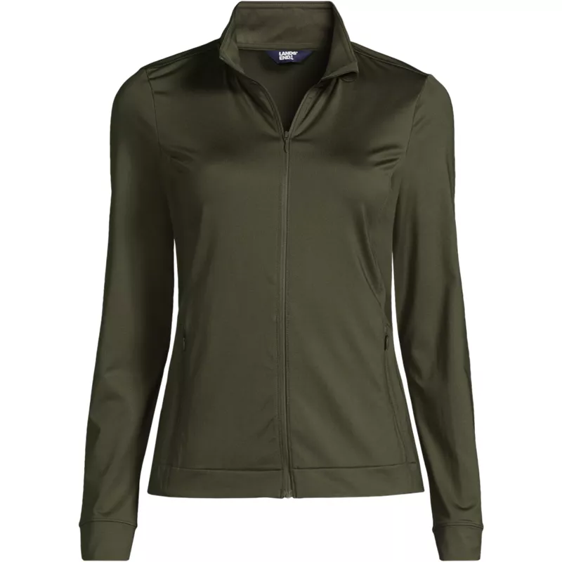 Women's Plus Size Long Sleeve Sunshade Full Zip Jacket, Front