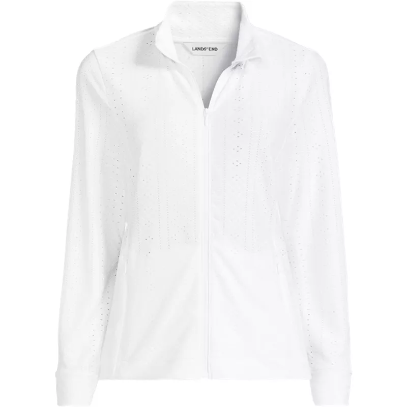 Women's Long Sleeve Sunshade Full Zip Jacket, Front