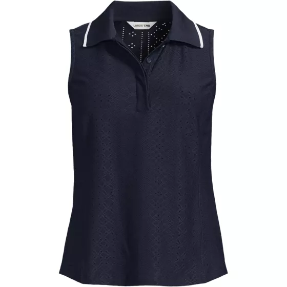 Women's Sleeveless Sunshade Eyelet Polo - primary