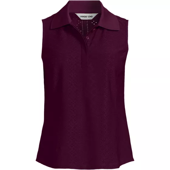 Women's Sleeveless Sunshade Eyelet Polo - primary