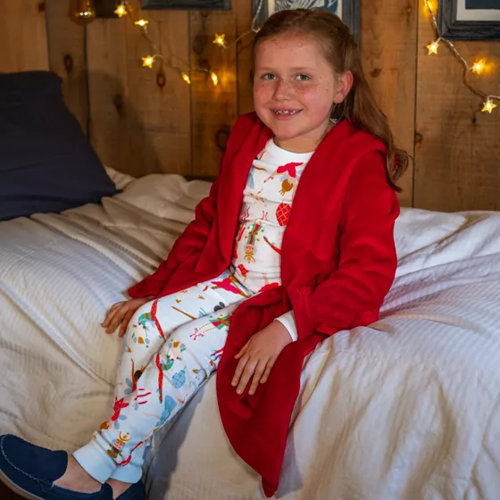 Kids Hooded Fleece Robe - primary
