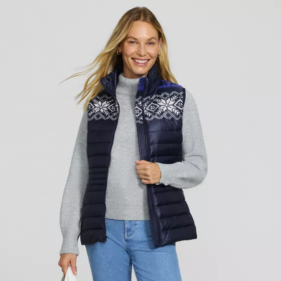 Women's Wanderweight Packable Down Print Vest - primary
