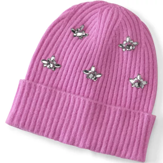 Women's CashTouch Slouchy Winter Beanie with Rhinestones - primary