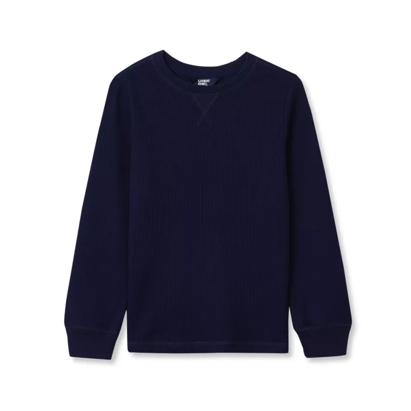 Boys Long Sleeve Waffle Thermal Shirt, alternative image