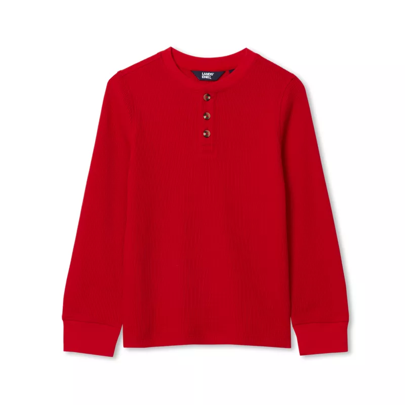 Boys Long Sleeve Thermal Henley, alternative image