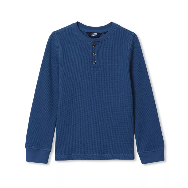 Boys Long Sleeve Thermal Henley, alternative image