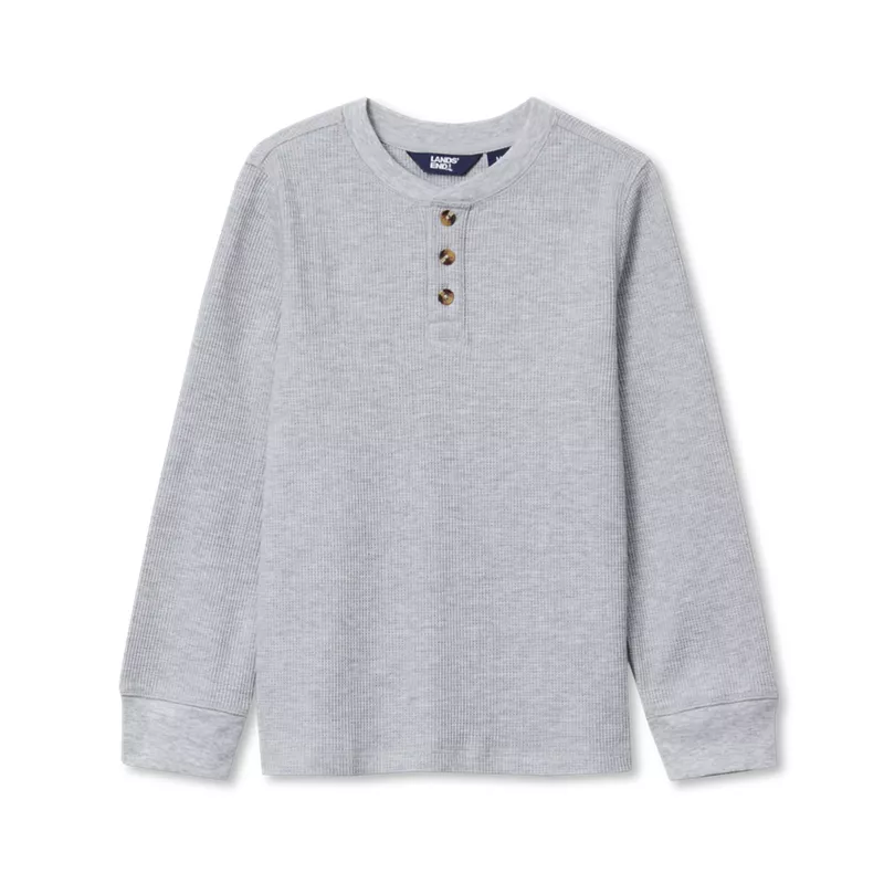 Boys Long Sleeve Thermal Henley, alternative image