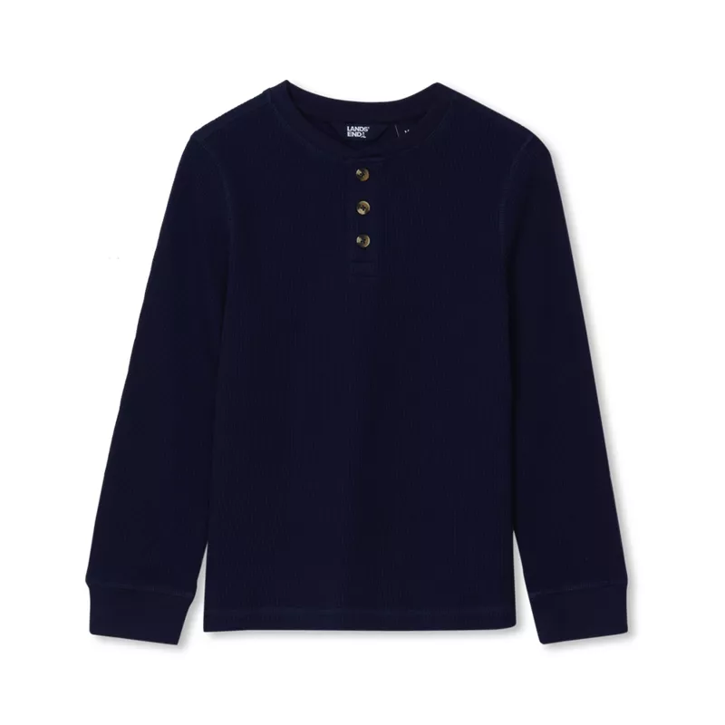 Boys Long Sleeve Thermal Henley, alternative image
