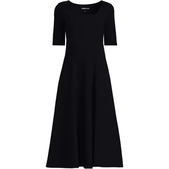Women's Starfish Elbow Sleeve Midi Fit and Flare Dress - primary