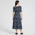 Women's Starfish Elbow Sleeve Midi Fit and Flare Dress, Back