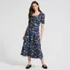 Women's Starfish Elbow Sleeve Midi Fit and Flare Dress, Front