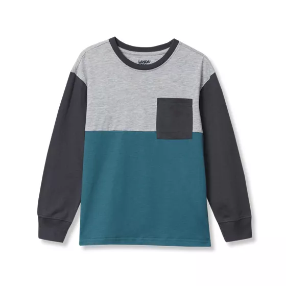 Boys Long Sleeve Colorblock Shirt - primary