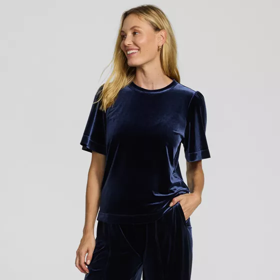 Women's Elbow Sleeve Velvet Tee - primary