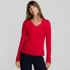 Women's Long Sleeve Micro Rib Lace Trim Layering Tee, Front