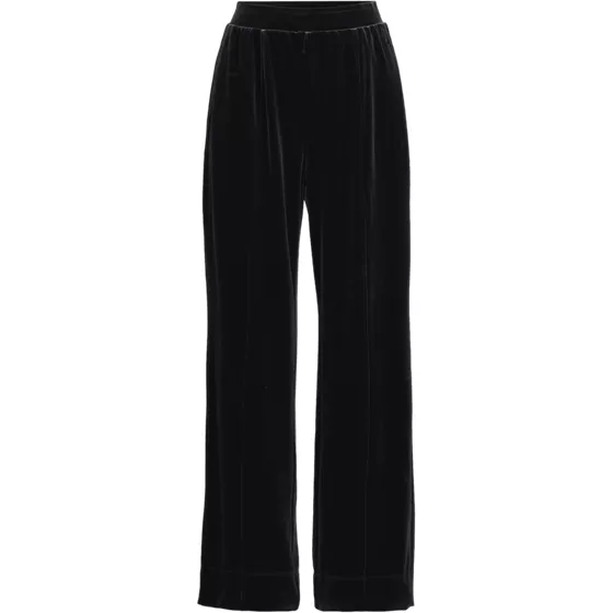 Women's Knit Velvet High Rise Pull On Wide Leg Pants - primary