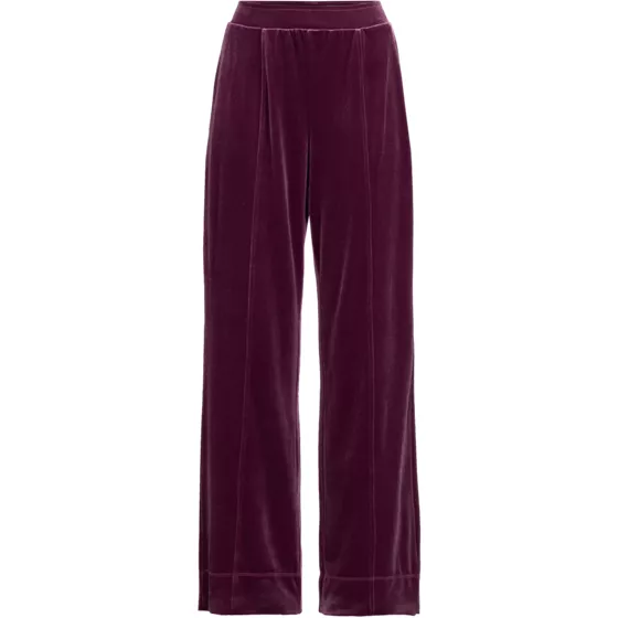 Women's Knit Velvet High Rise Pull On Wide Leg Pants - primary