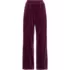 Women's Knit Velvet High Rise Pull On Wide Leg Pants, Front
