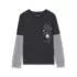 Boys Husky Long Sleeve 2 Piece Graphic Tee, alternative image