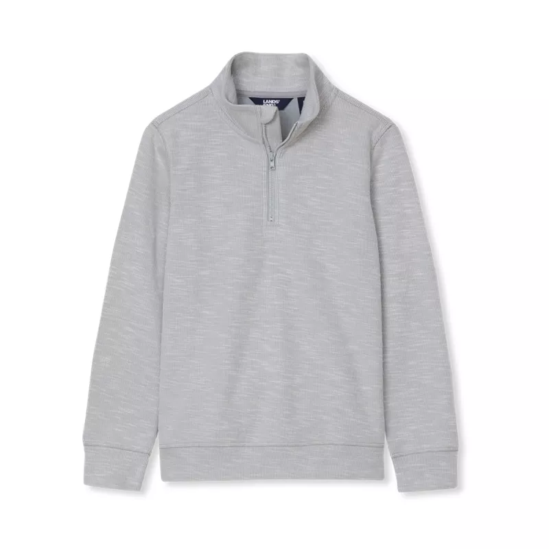 Boys Quarter Zip Slub Sweater, alternative image