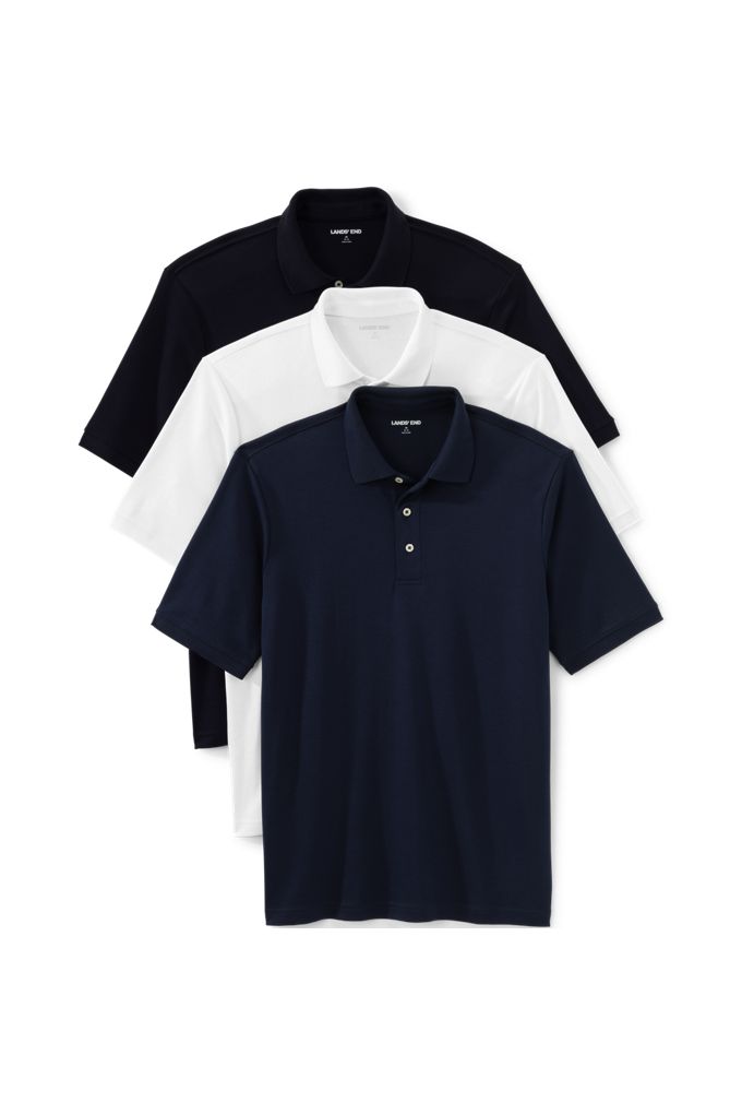 Men's Short Sleeve Supima Polo 3 Pack - Lands' End - S