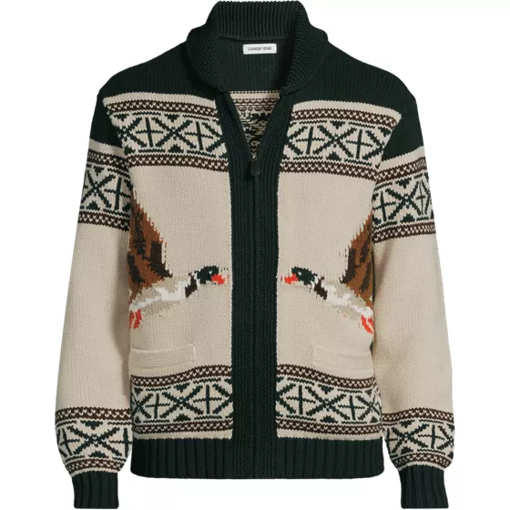 Men's Long Sleeve Full Zip Duck Cardigan - primary
