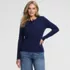 Women's Long Sleeve Drapey Rib Henley, Front