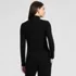 Women's Long Sleeve Drapey Rib Quarter Zip Top, Back