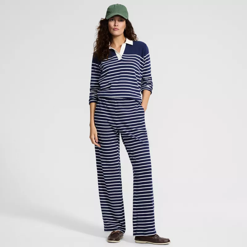 Women's Petite Mariner High Rise Wide Leg Pull On Pants, alternative image