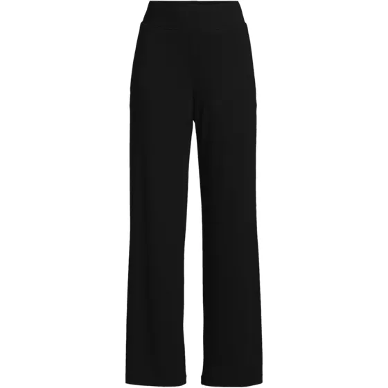 Women's Plus Size Drapey Rib High Rise Wide Leg Pants - primary
