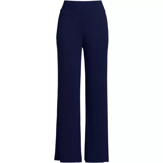 Women's Drapey Rib High Rise Wide Leg Pants - primary