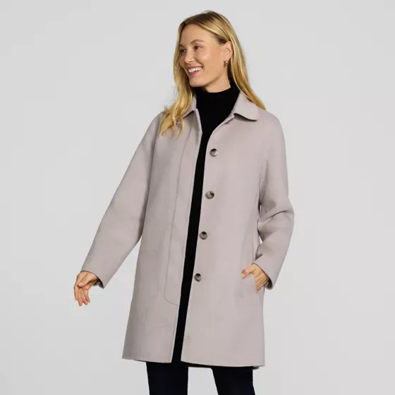 Women's Wool Double Face Car Coat - primary