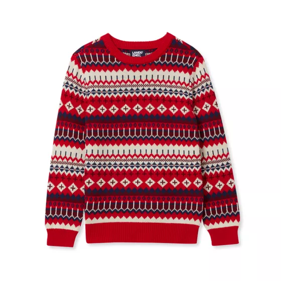Boys Intarsia Holiday Crewneck - primary