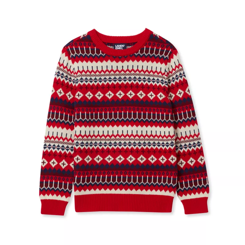 Boys Intarsia Holiday Crewneck, alternative image
